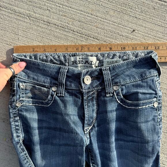 Ariat 25R Mid Rise Stretch Ivy Stackable Straight Leg Jeans Style 10024300 - Picture 8 of 9